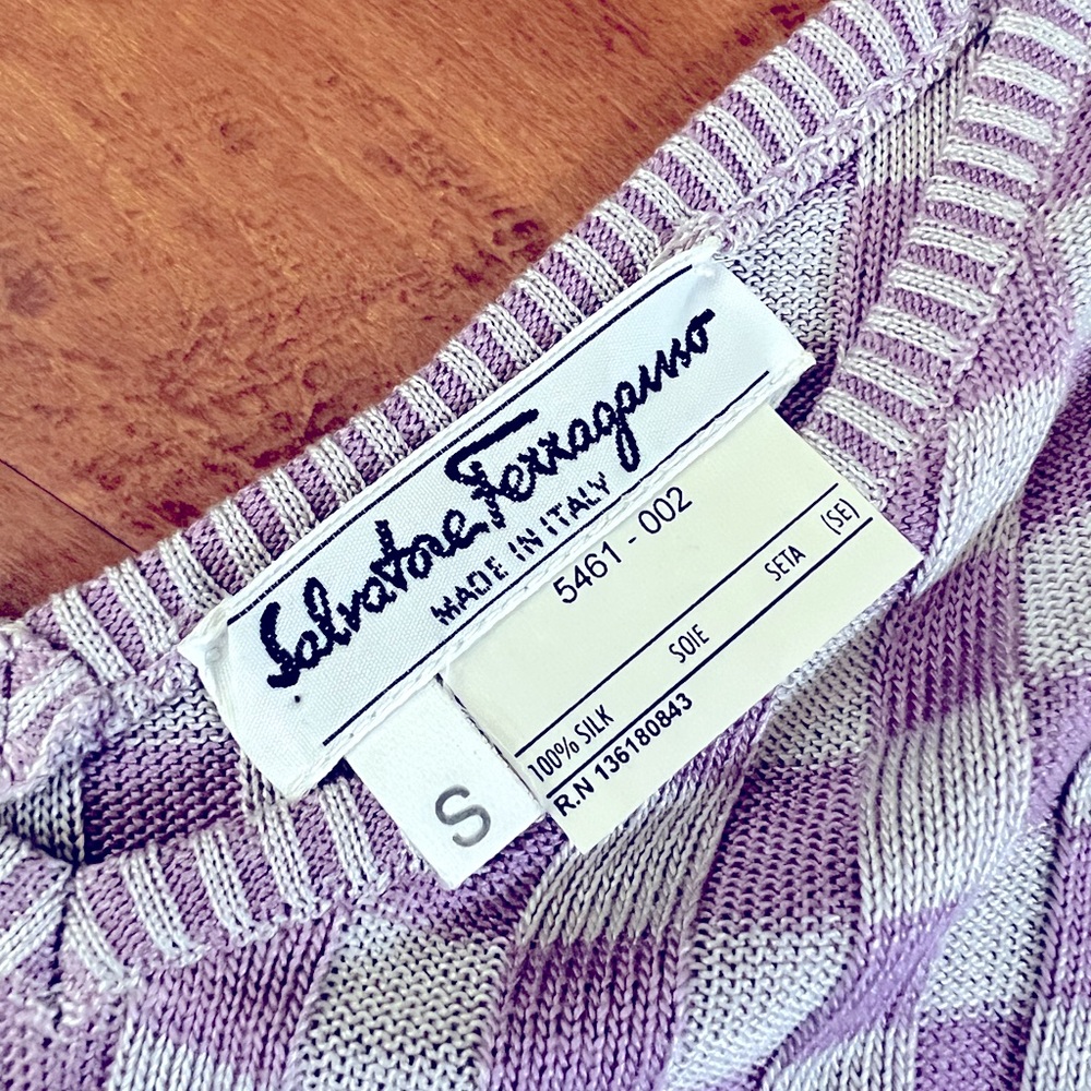 Vintage Salvatore Ferragamo v neck silk sweater
